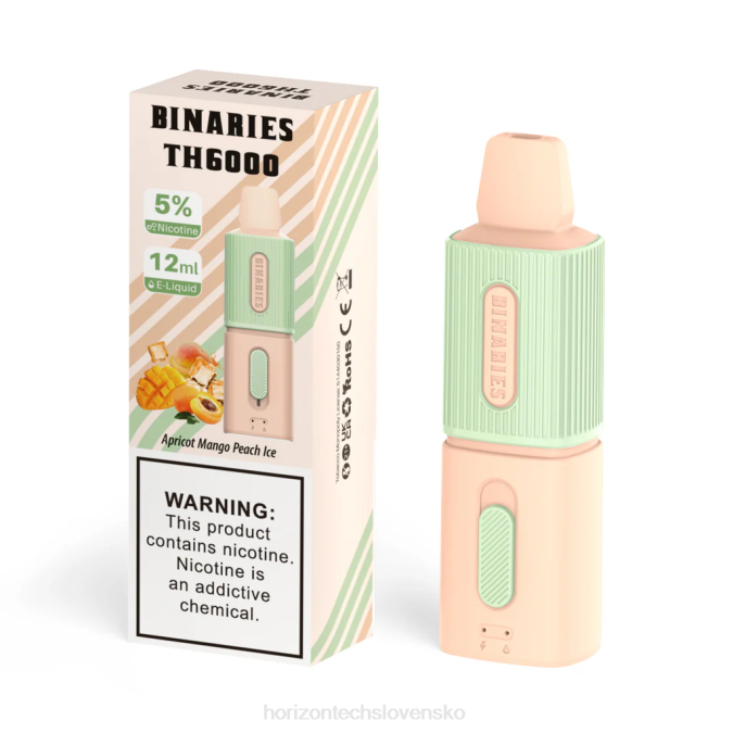 HorizonTech Binaries Cabin th6000 jednorazový 12ml marhuľa mango broskyňový ľad 6BZV104 Horizon Tech Vape