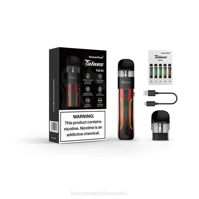 HorizonTech Talons sada pre začiatočníkov rumelkový červený 6BZV202 Horizontech Disposable Vape